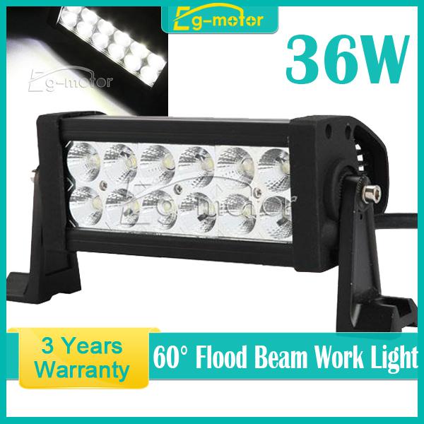 Flood beam 36w work light led alloy bar car boat ute 4wd driving lamp 12v 24v dc