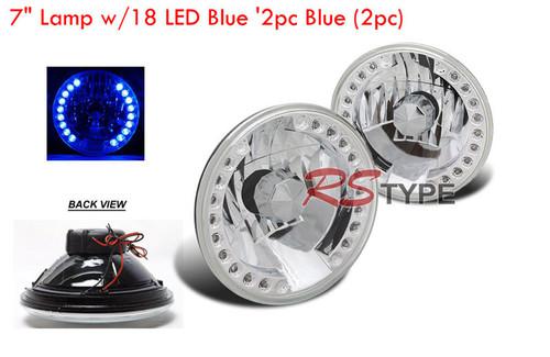 Remix custom 7" round smdx18 blue led headlights