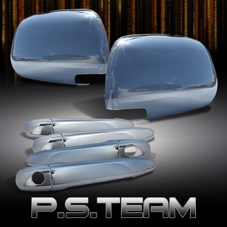 05-11 toyota tacoma chrome side mirror cover+door handle trim kit set overlay
