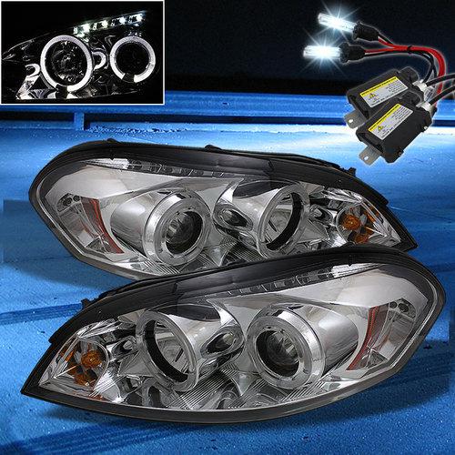 8000k slim xenon hid+06-13 impala halo led projector headlights head lights set