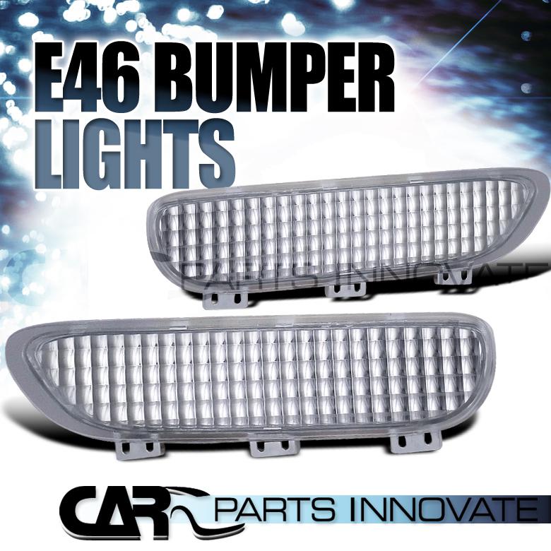 2001-2006 bmw e46 m3 chrome clear bumper reflector lights lamps pair