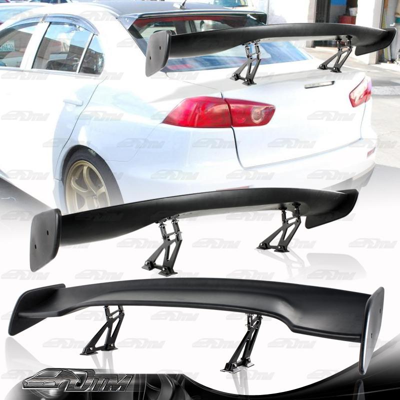 Universal 57" wing span black abs plastic rear trunk gt spoiler wing