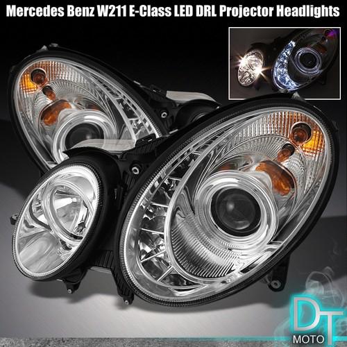 03-06 mercedes w211 e-class projector headlights w/daytime drl led running light