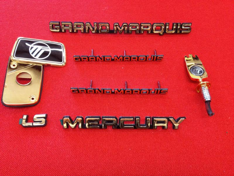 1982-1991 mercury grand marquis 24kt gold plated exterior emblem set 