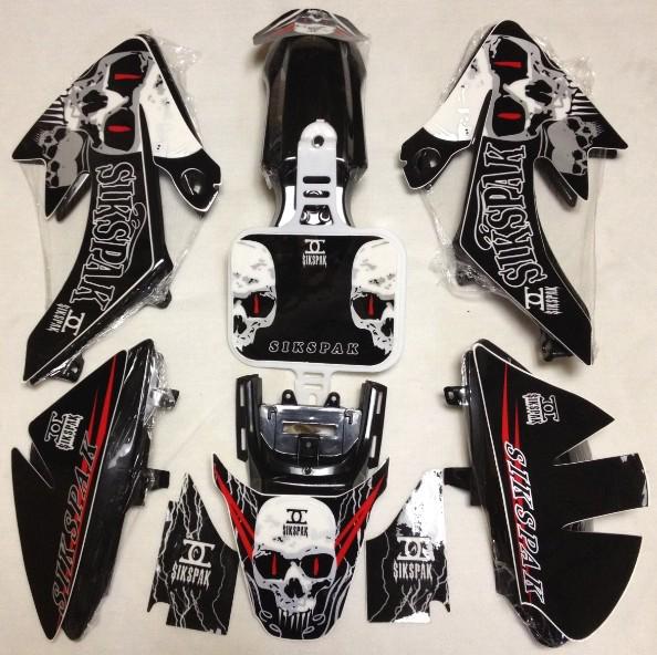 New dirt bike 3m graphics honda crf50 decal sticker + plastic black 10