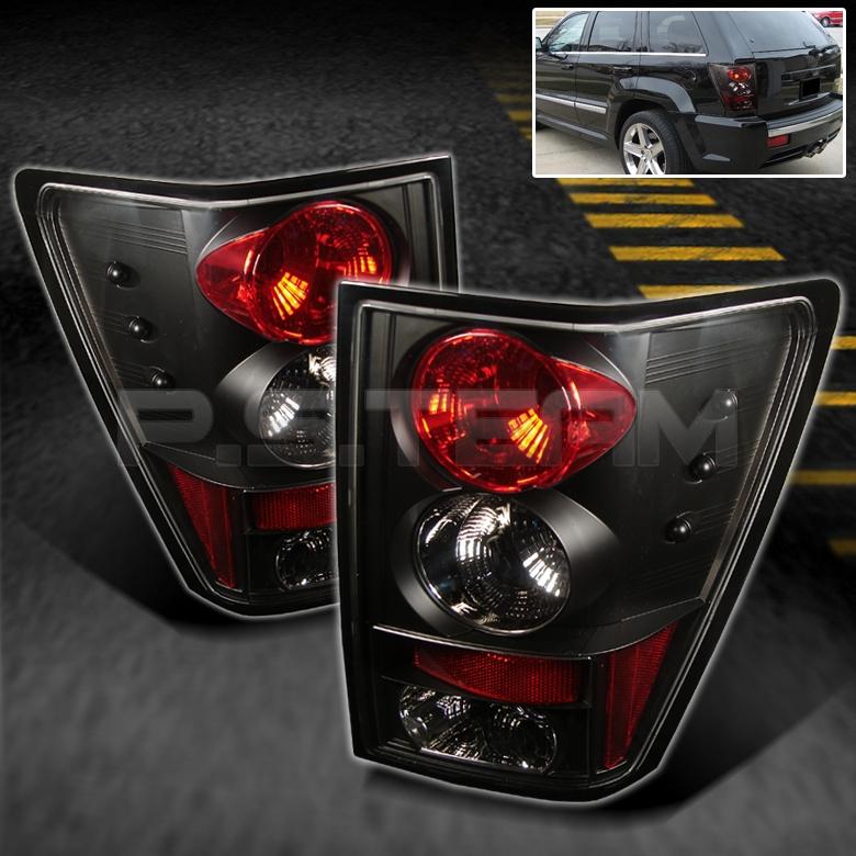 05-06 jeep grand cherokee sport suv black tail brake lights lamp pair left+right