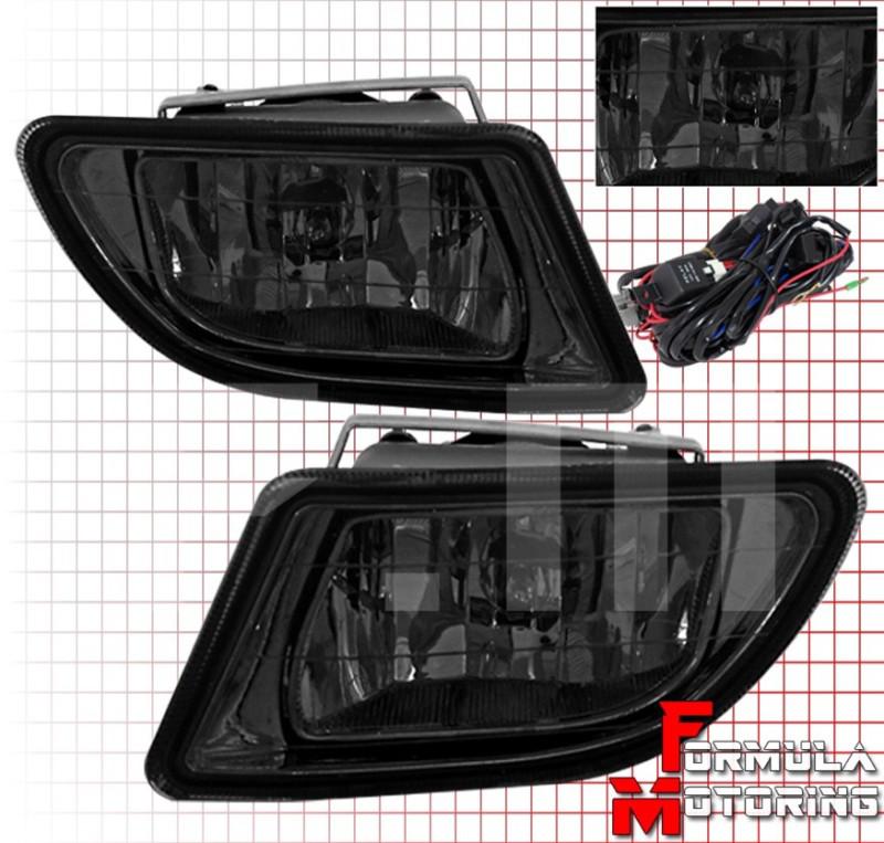 Honda odyssey 99-04 smoke lens front bumper fog lights lamps +wring kit+switch