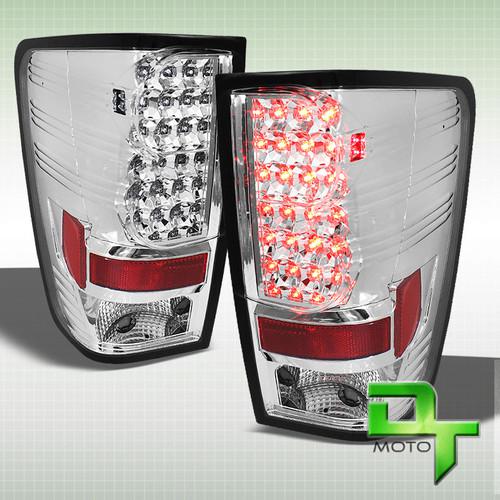 04-12 nissan titan philips-led perform clear tail brake lights lamps left+right