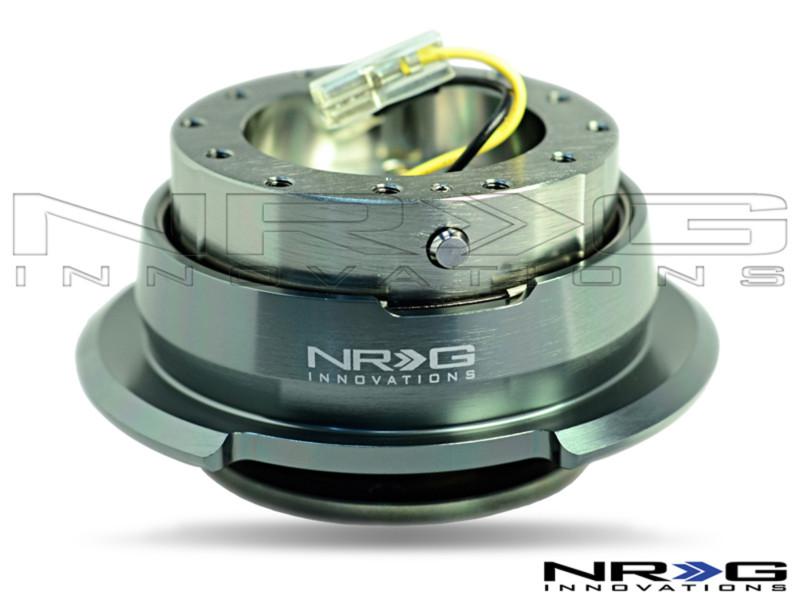 Nrg gen 2.8 steering wheel quick release gunmetal w/ diamond cut ring srk-280gm