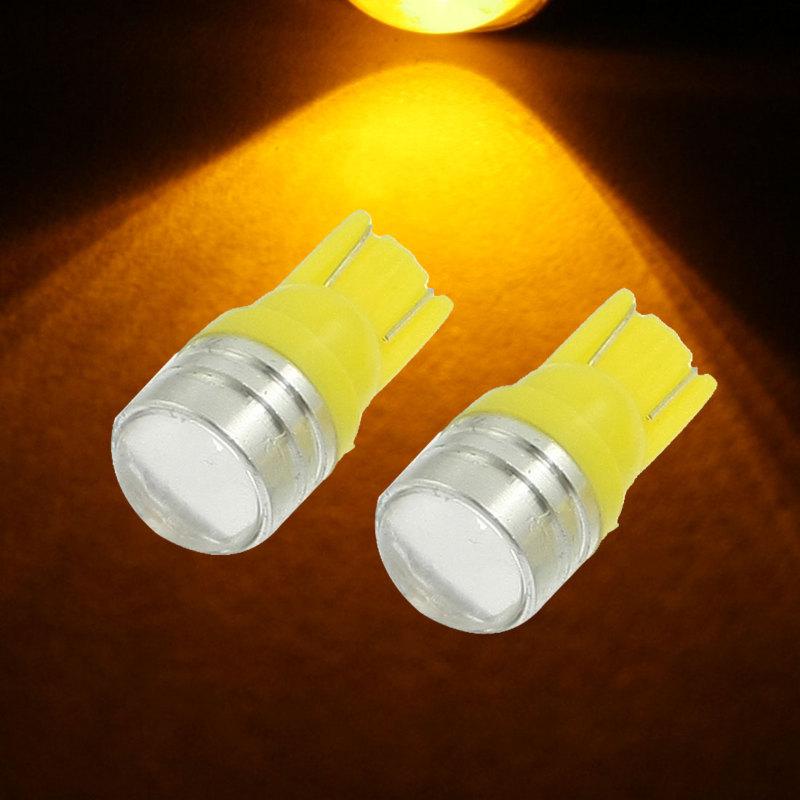 2 pcs dc 12v car t10 yellow led lens side tail parking light bulbs lamp