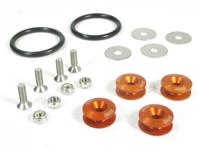 Blackworks quick release fasteners set orange front bumpers trunks hatch lids