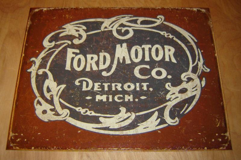 Vintage style sign ford motor co. truck model t a parts mustang shelby cobra 