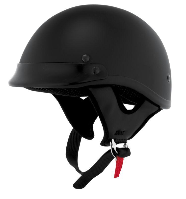 Skid lid traditional half helmet flat black dot xl