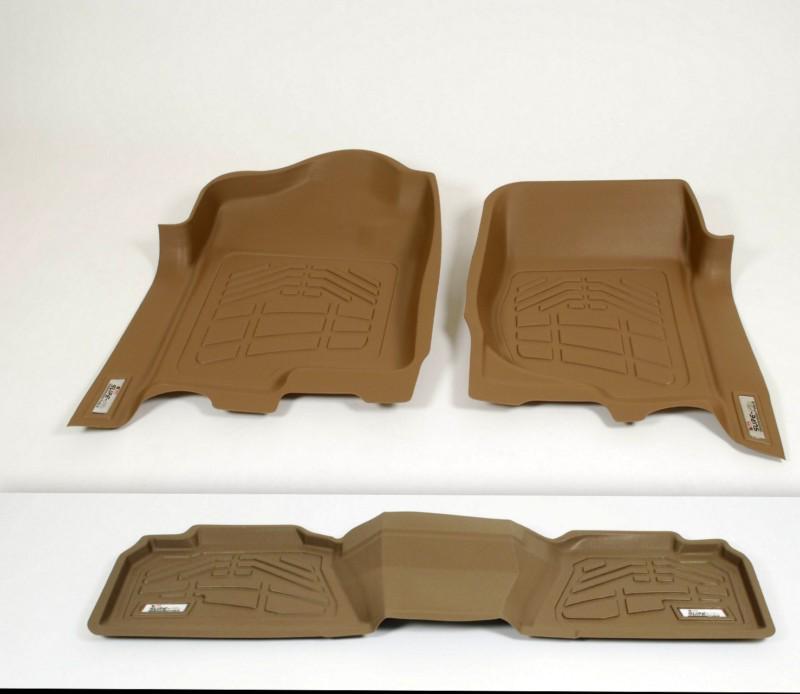 Silverado / sierra crew cab 2007 - 2013 tan floor liner 1st & 2nd seat (3pc)