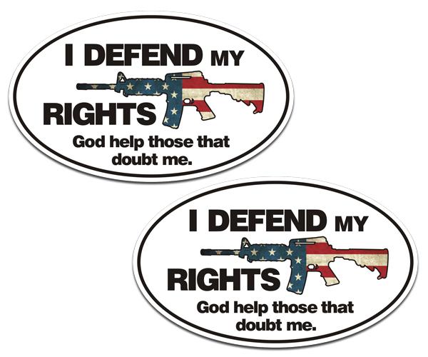 Defend rights ar rifle decal set 3"x1.8" usa 2nd amendment guns sticker zu1