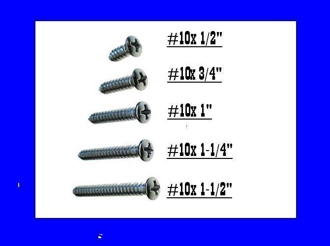 Nos new #10 interior trim (chrome plated screws) 100pcs nos