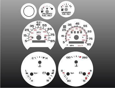 1974-1996 chevrolet van instrument cluster white face gauges g10 g20 g30 74-96