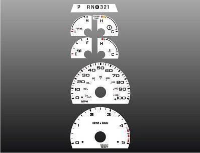 2003-2004 ford diesel powerstroke instrument cluster white face gauges 03-04