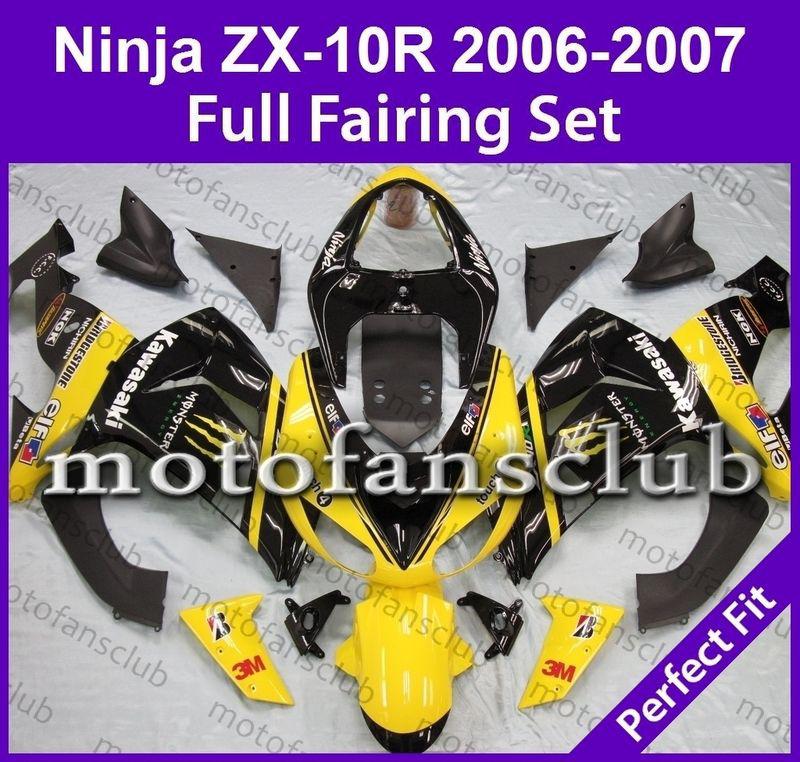 Fit kawasaki 06 07 zx 10r zx10r ninja 2006 2007 fairing bodywork plastics #08 b