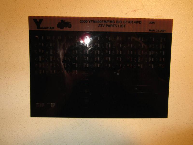 2000 yamaha atv yfm400fm mc big bear 4wd microfiche parts catalog yfm 400 fm