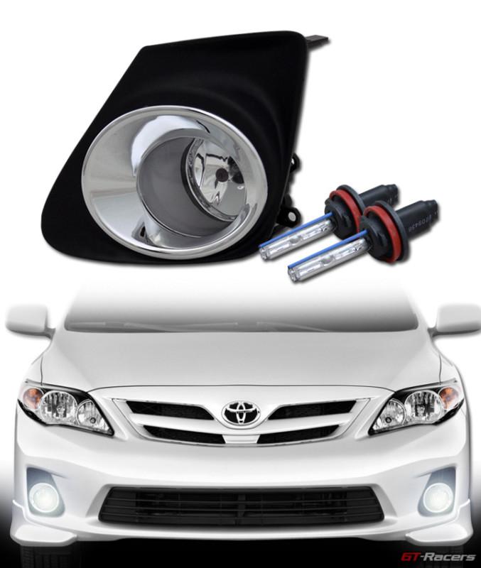 6k hid xenon w/ sport clear lens front bumper fog lights+switch 11-12 corolla