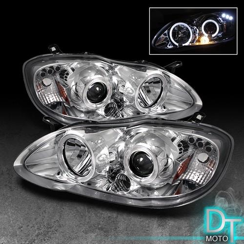 03-08 toyota corolla dual halo projector headlights lights lamps left+right