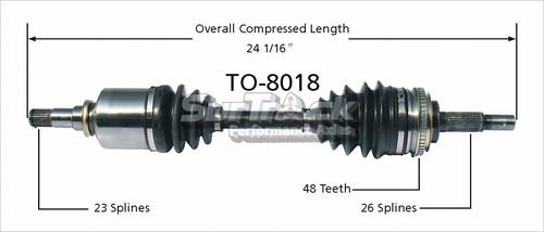 Surtrack perf axles to-8018 cv half-shaft assembly-new cv axle shaft