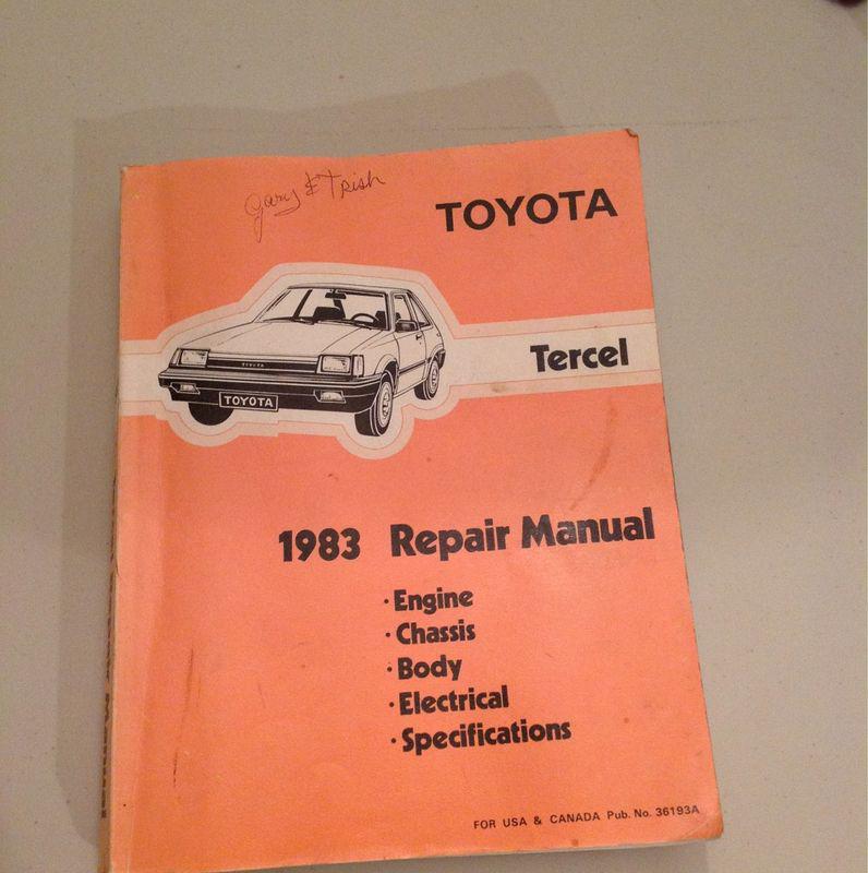 Toyota tercel 1983 repair manual oem 