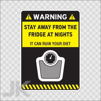 Decals sticker sign signs warning danger caution stay away fridge 0500 z4zzz