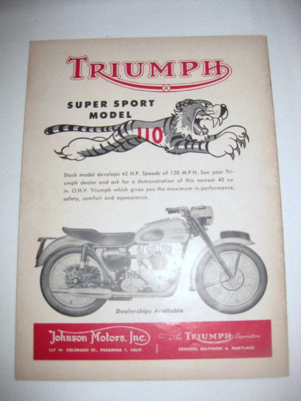 Antique triumph ad / motorcycle magazine rare!!!