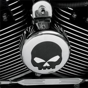 Chrome black mesh skull horn cover for harley davidson touring flt street glide