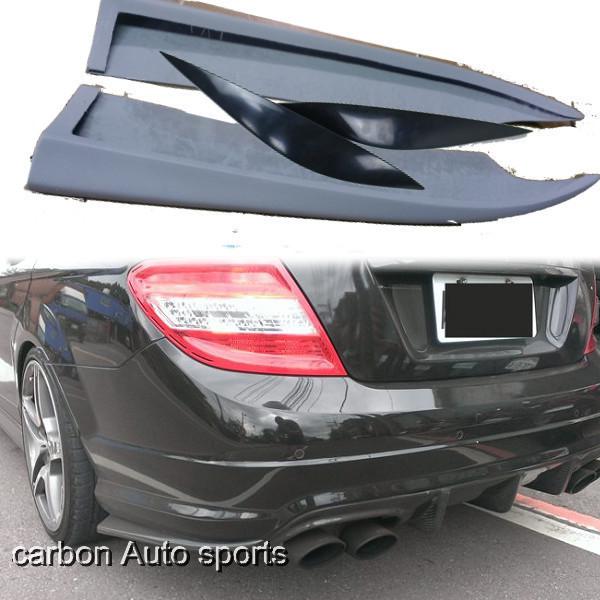 Benz w204 c63 unpainted side skirt rear bumper extensions insert +eyebrows