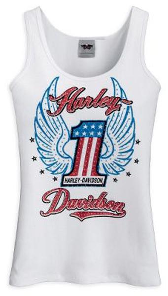 Harley-davidson® women's limited edition number 1 white tank xsmall