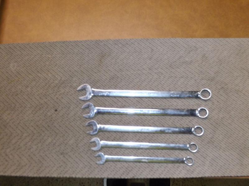 Snap on 5 pc standard combination wrench set.