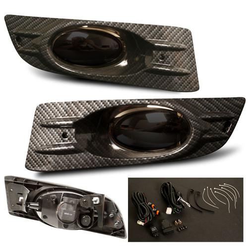 Smoke lens 2006-2007 honda accord 2d coupe carbon look fog lights lamp kit