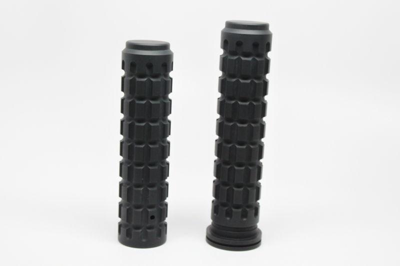 1" black mk2 hand grenade grips for harley electra glide super glide fx flh 74