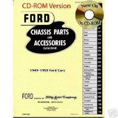 1949 - 1959 ford parts & accessories list catalog cd