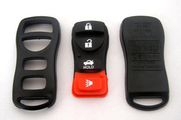 Blank remote key keyless replacement case shell fob 4 button & pad for nissan