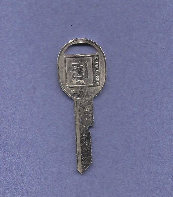 Vintage gm "b" key blank, general motors, chevy, chevrolet