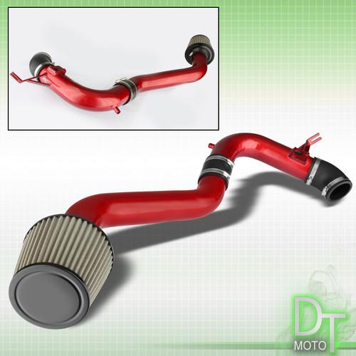 Stainless washable cone filter+cold air intake 09-13 tsx 2.4l 4cyl red aluminum