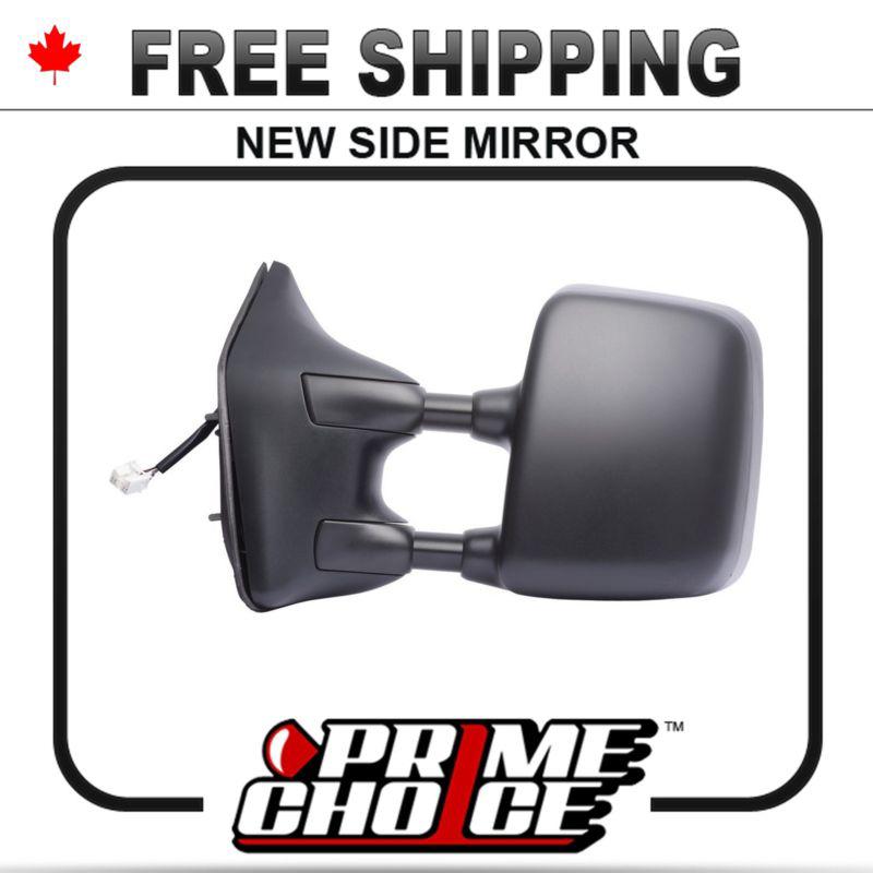 Power heated manual folding black towing drivers side mirror for nissan titan