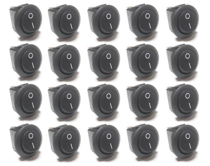 20 pcs - rocker switches 12v round toggle on off 12 volt car snap in switch new!