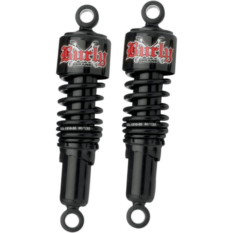 Burly brand black slammer rear shocks for 1991-2012 harley dyna fxd