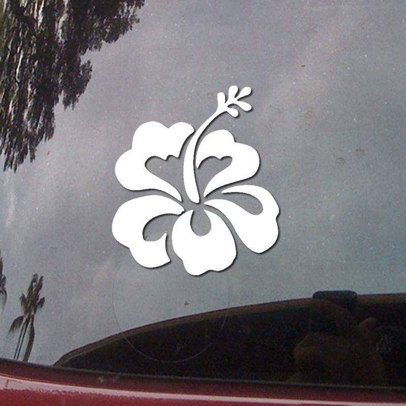 3 inch hibiscus flower - hawaii car laptop vinyl decal window sticker h104m-a
