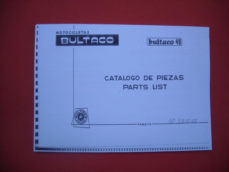 Bultaco  49 cc, spare-parts list, copy of the original, 60m