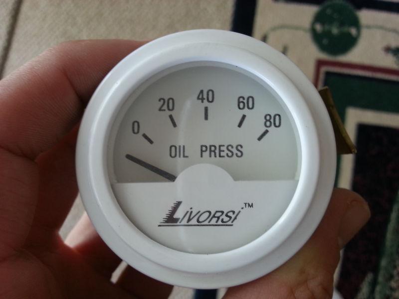 Livorsi oil pressure guage white 2 inch boat oil pressure gauge