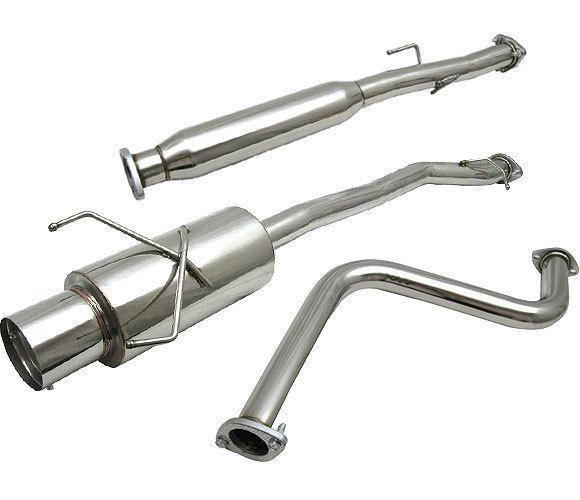 Honda accord 90-93 cd cb 2.5'' catback exhaust system stainlessl 4'' tip muffler