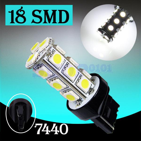 7440 992 t20 18 smd 5050 pure white stop tail brake led car light bulb lamp