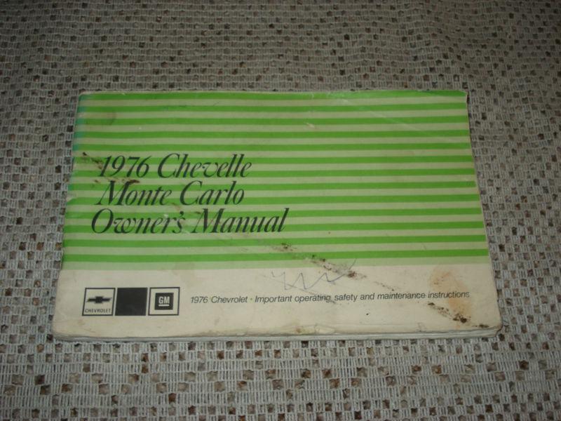 1976 chevy chevelle monte carlo owners manual original rare glove box book