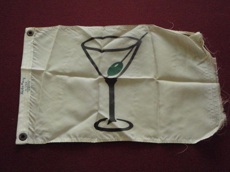 Taylor made flag martini coctail time vintage 12x18